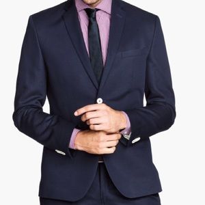 H&M Linen Blend Navy Blazer